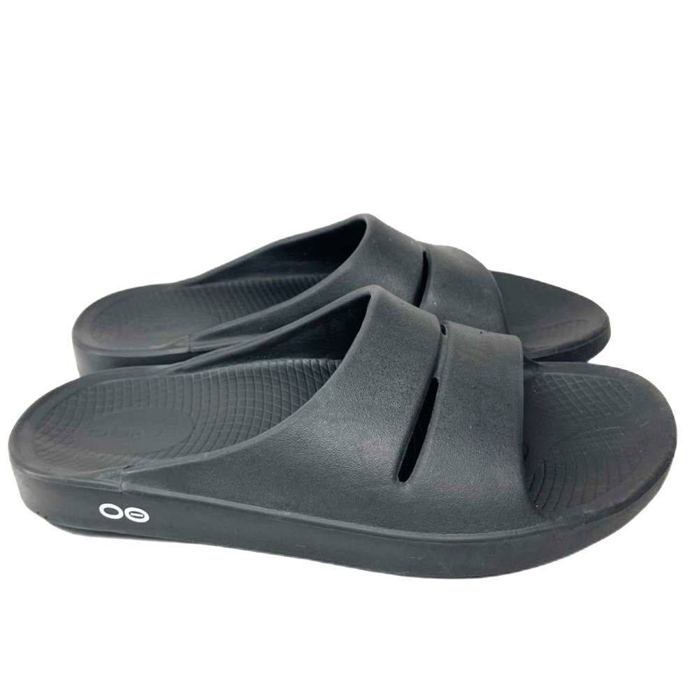 Oofos OOahh Slide Women’s 8 Black Recovery Sandals Orthopedic Shoes Flip Flops
